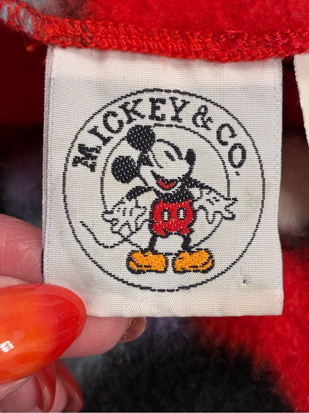 DISNEY MICKEY MOUSE Fleece Button Up Jacket Red Women’s Size Large - Picture 3 of 12
